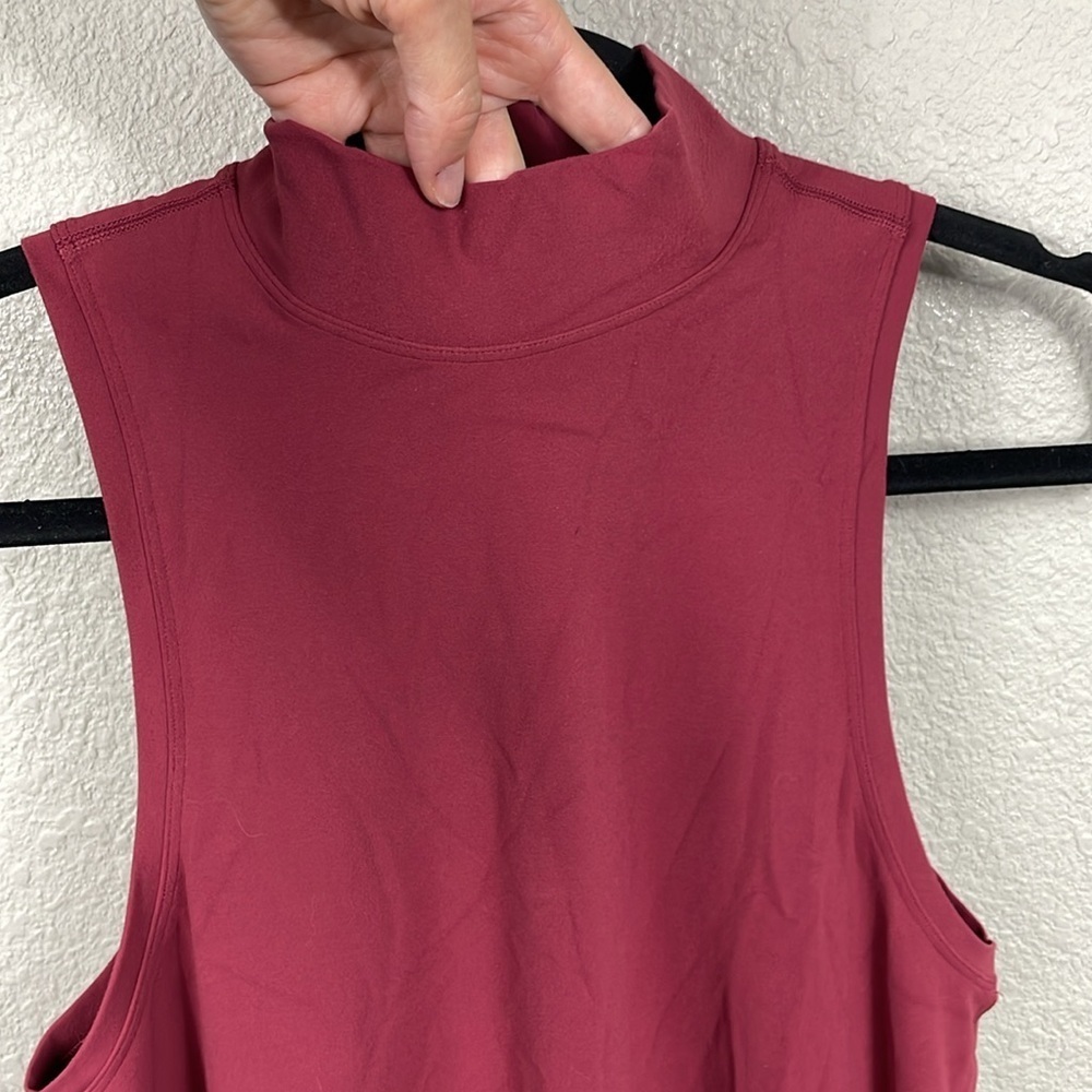 Lululemon All Aligned A line Dress Chianti Red Mock Neck Loose Trapeze - Picture 5 of 11